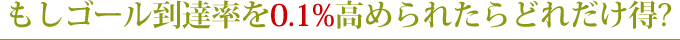 もしゴール到達率を0.1%高められたらどれだけ得?